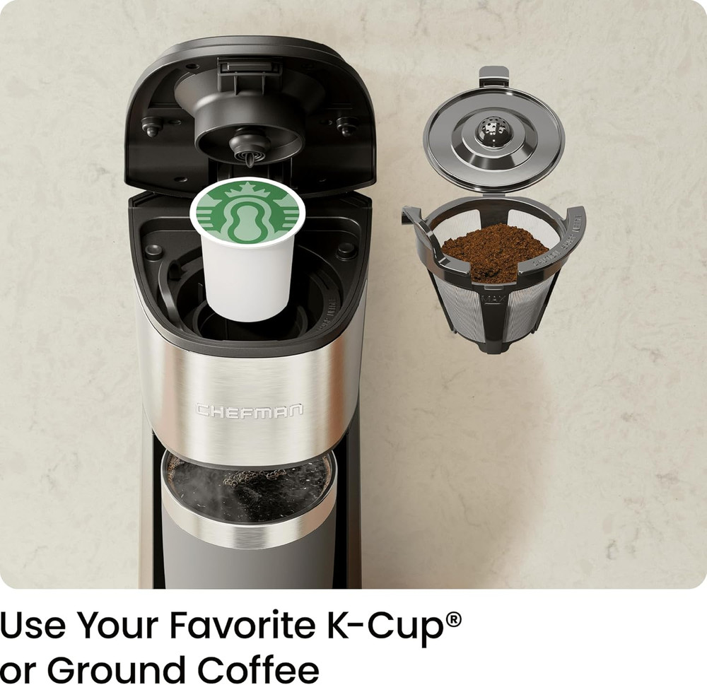 Single Serve Coffee Maker, K Cup Coffee Machine: Compatible with K-Cup Pods and