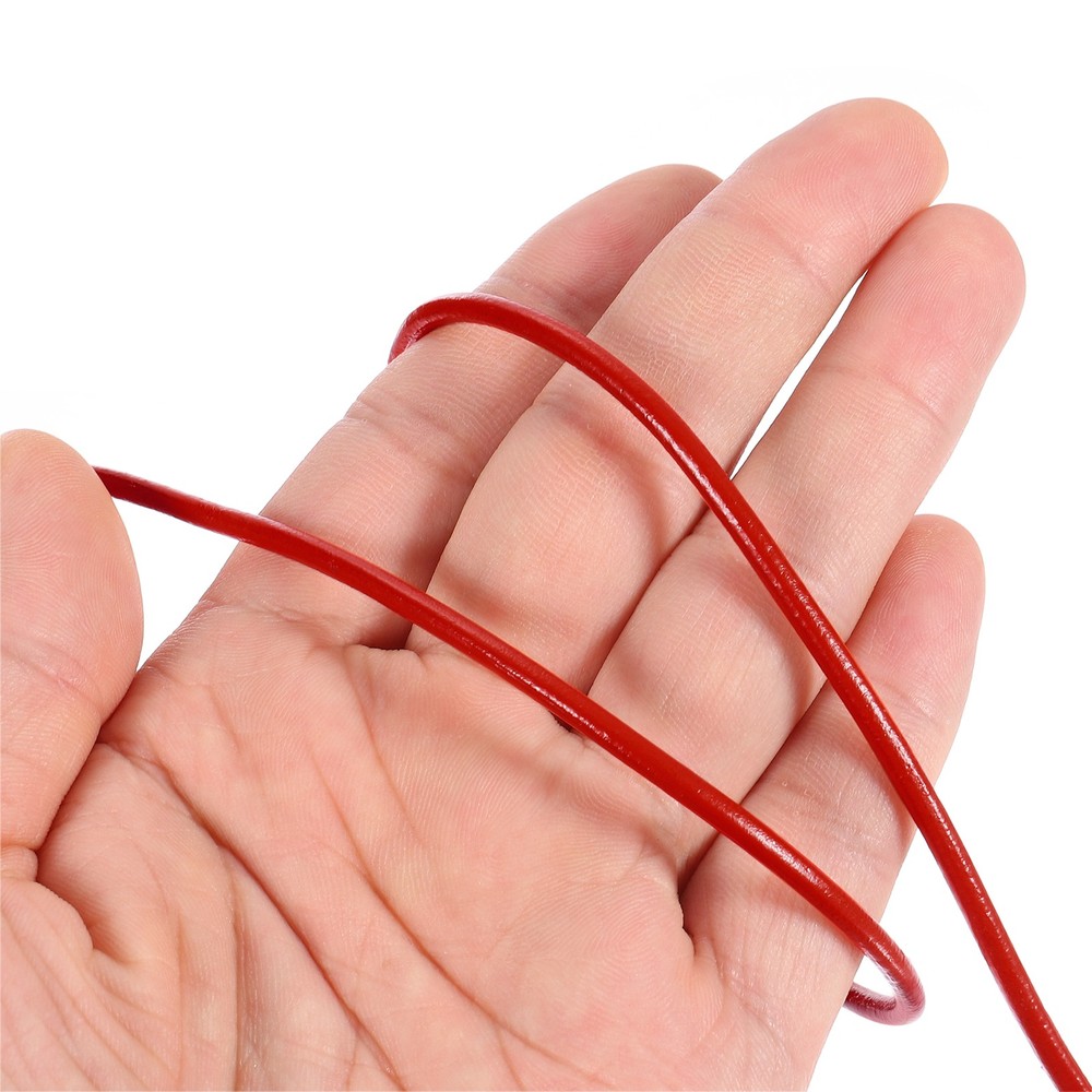 Faux Leather Cord Round Leather String, 3mm x 10m, Red