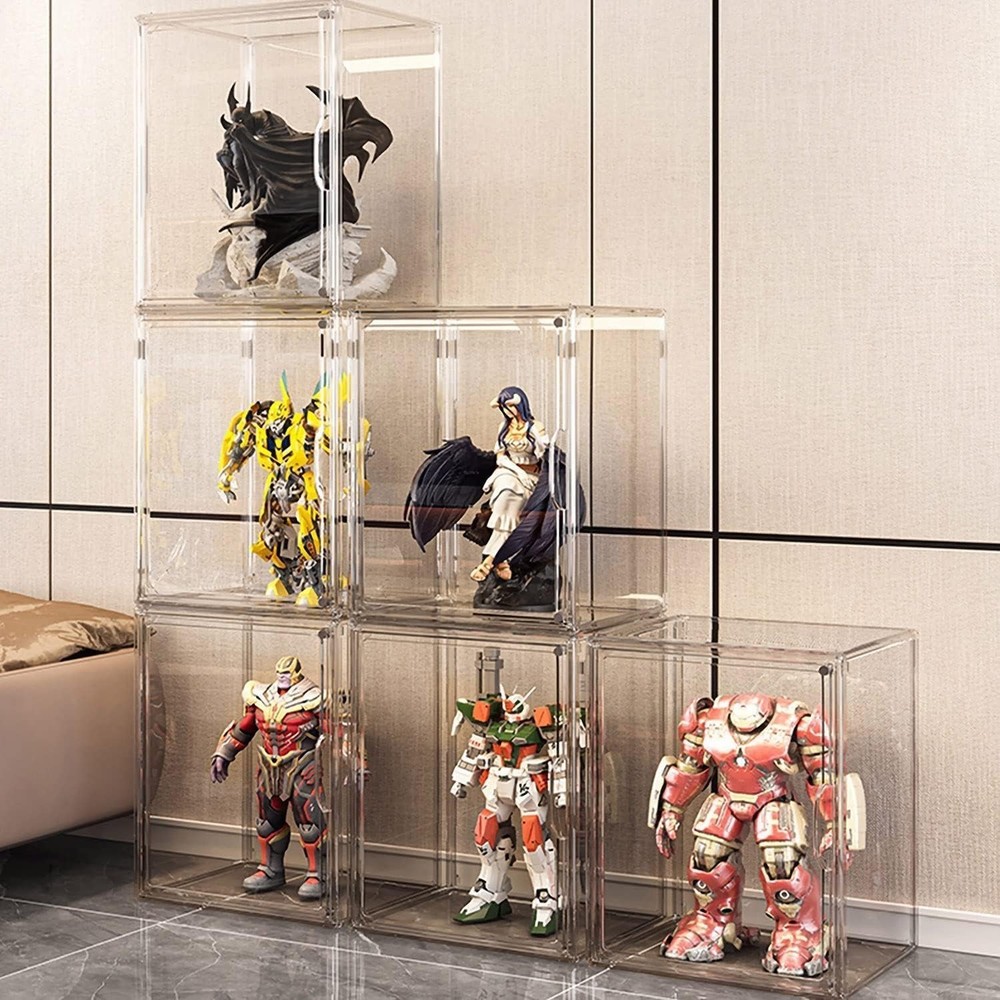 Stackable Transparent Display Cases - Perfect for Collectibles & Shoes, 3 Count