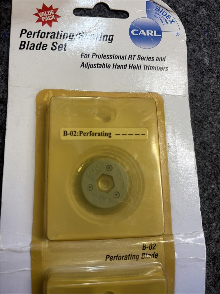 CARL Rotary Trimmer Replacement Blades B-02 Perforating and B-11 Scoring Set