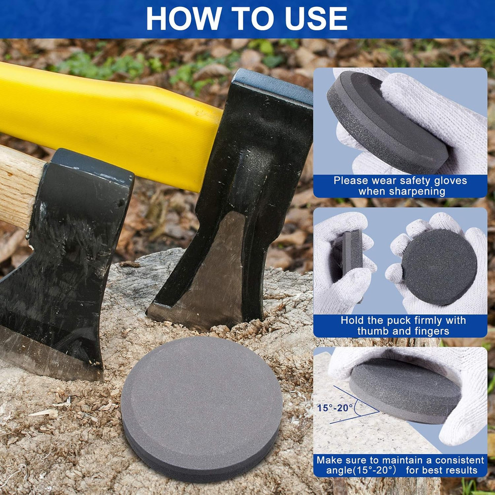 Axe Sharpener Sharpening Dual Grit Multipurpose Sharpener Puck Tool Stone Whetst