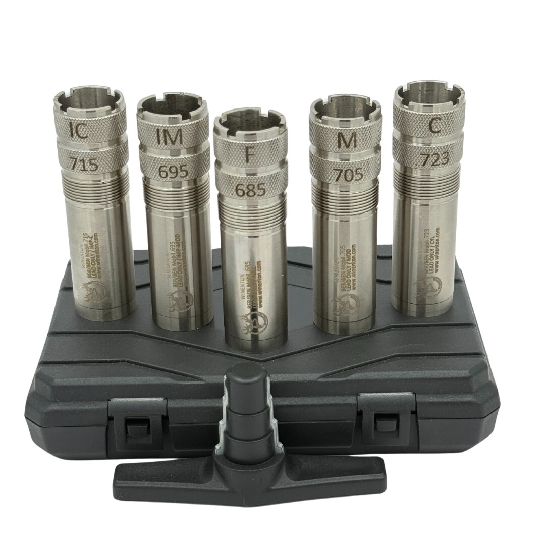 Beretta/Benelli Mobil Thread 12ga Extended Choke Tubes Set 5 pcs Silver Winenton