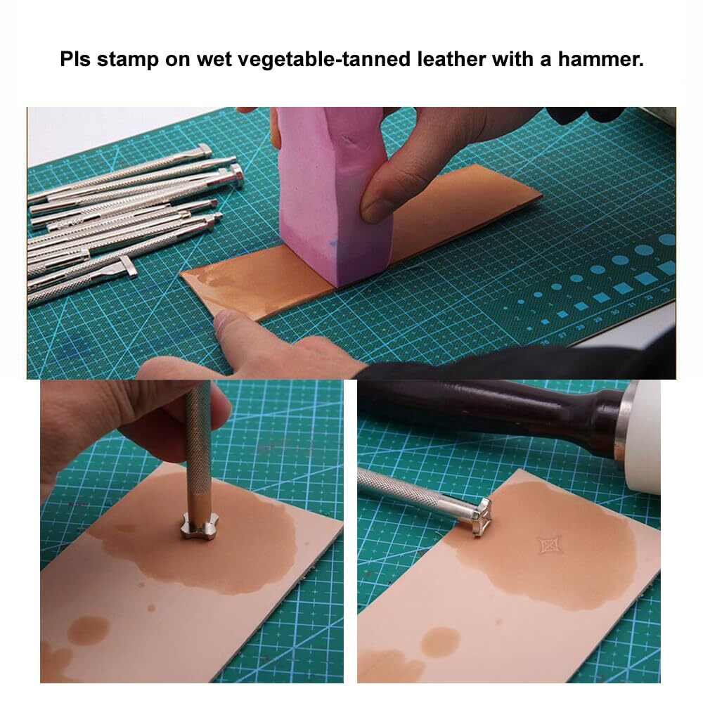 Leather Stamping Tools2 Pack Professional Leather Stamps for Craft Working84-...