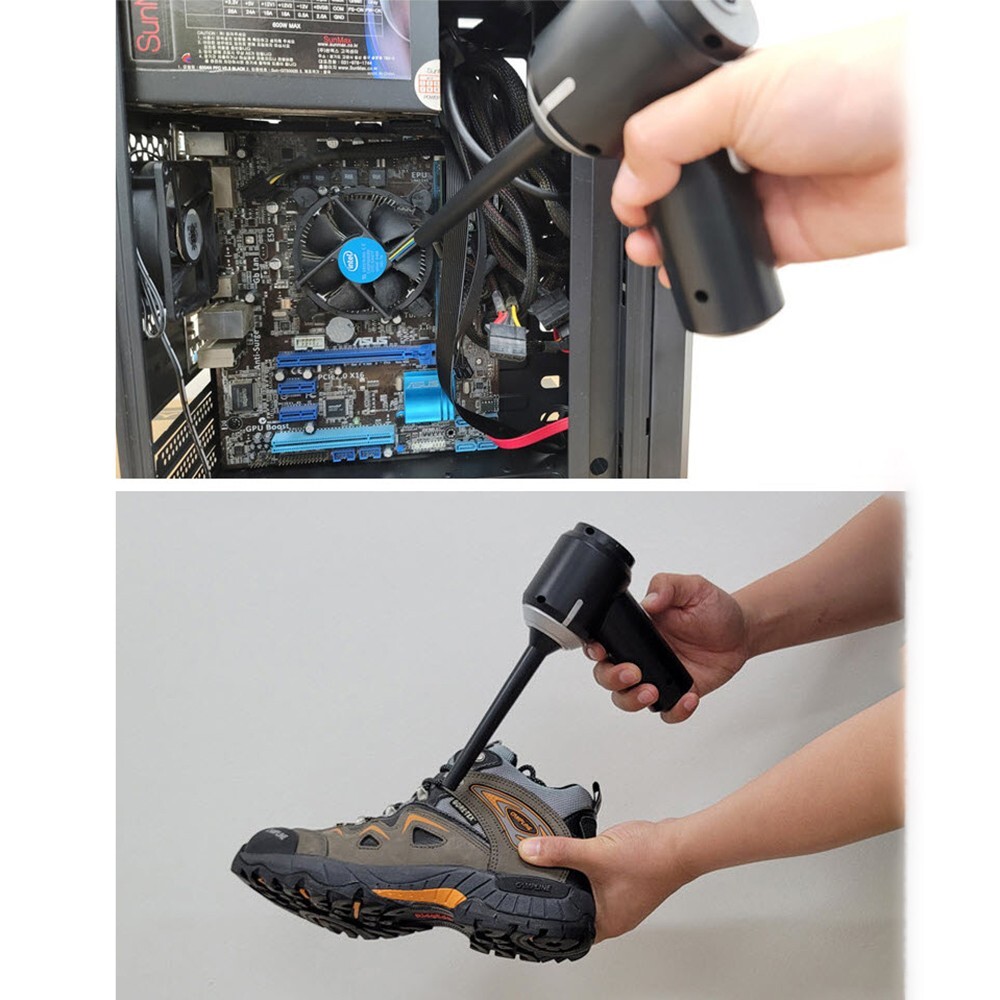 Wireless Air Blowing & Suction Gun Compressor Blower Duster HEPA Filter JOAS