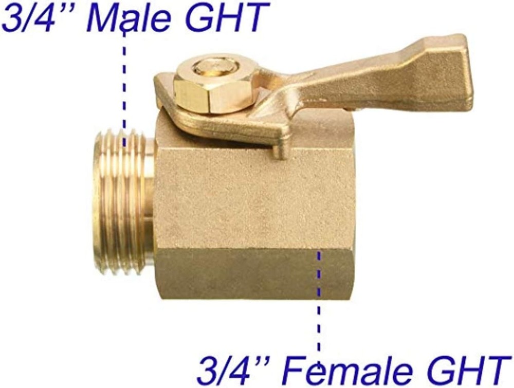 2 Pack Solid Brass Garden Hose Shut Off Valve With Washers Durable Easy Use