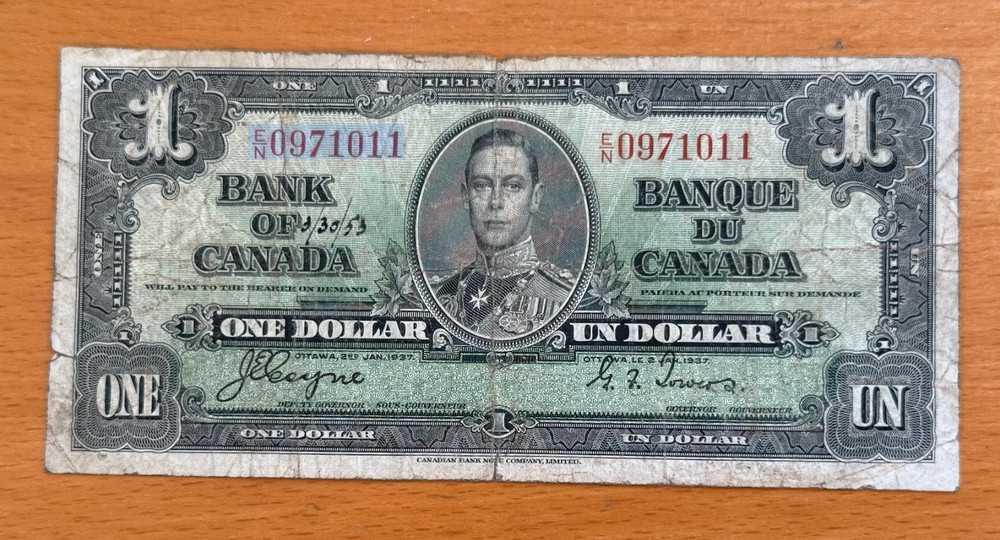 Canada 1937 1 Dollar Circulated Note