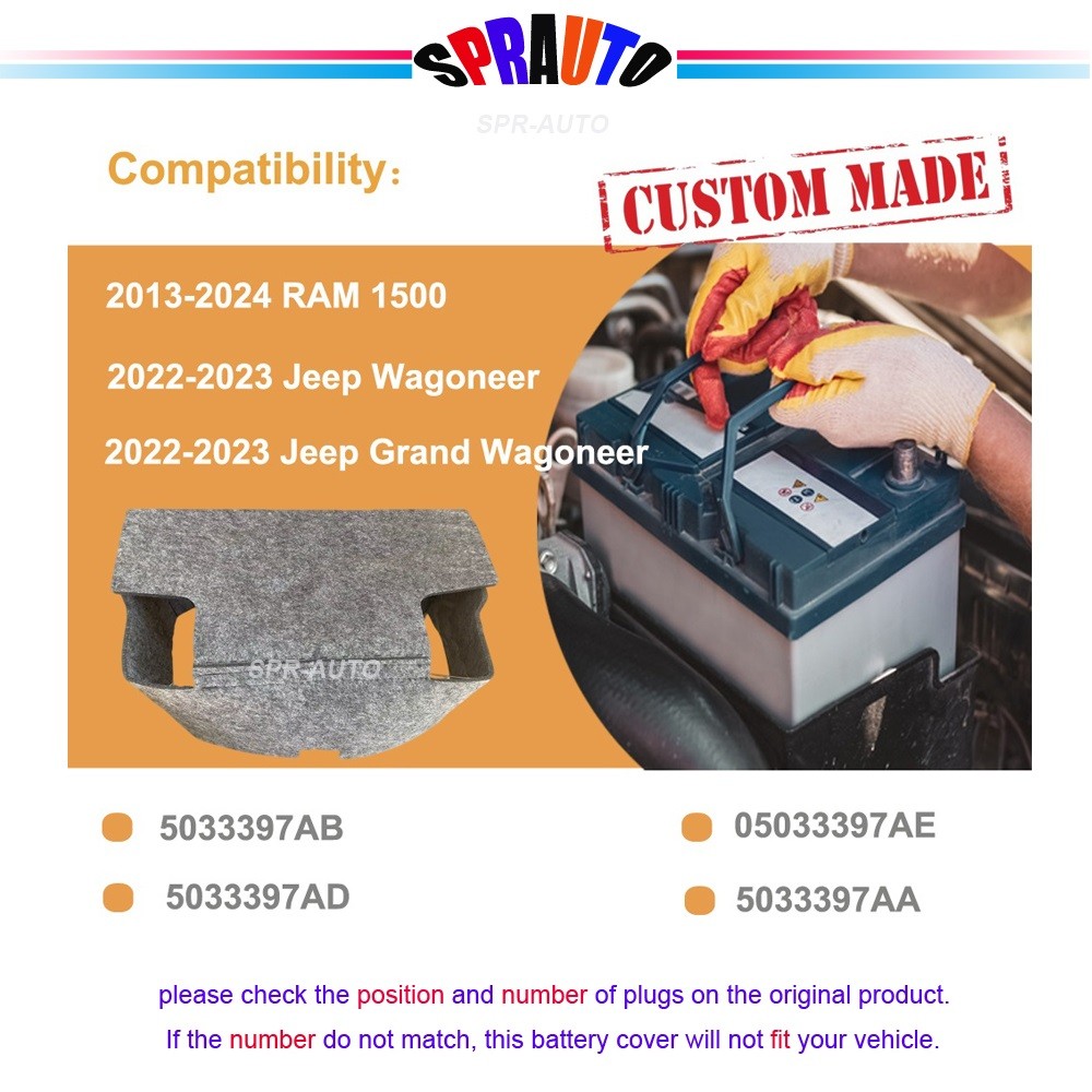 Battery Cover Insulator Shield For 13-24 RAM 1500 Jeep Grand Wagoneer 5033397AC