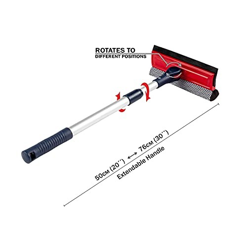 Professional Window Squeegee | 2-in-1 Window Cleaner Sponge and Soft Rubber