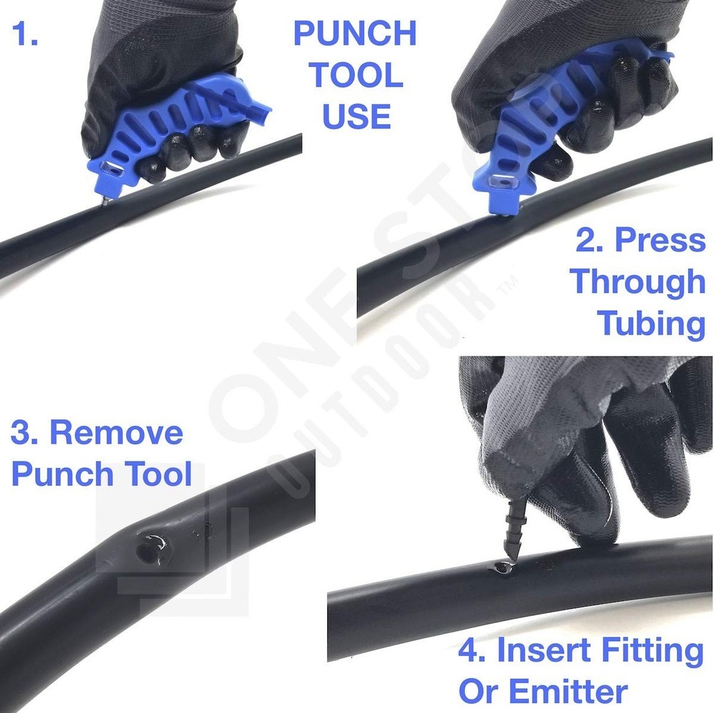 Durable Plastic Hole Punch & Fitting Insertion Tool - Ideal for 1/4" Drippers