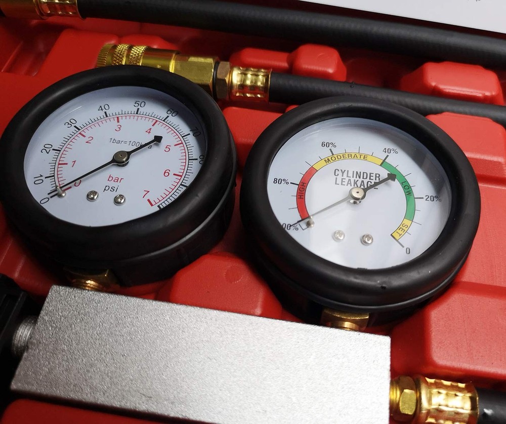Cylinder Leak Down Tester,Compression Test kit - Engine Dual Gauge...