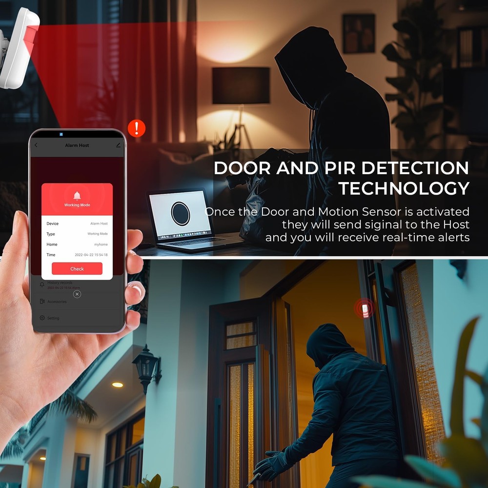 PGST Wireless Home Alarm System,Smart Security System with Tuya 8 PCS
