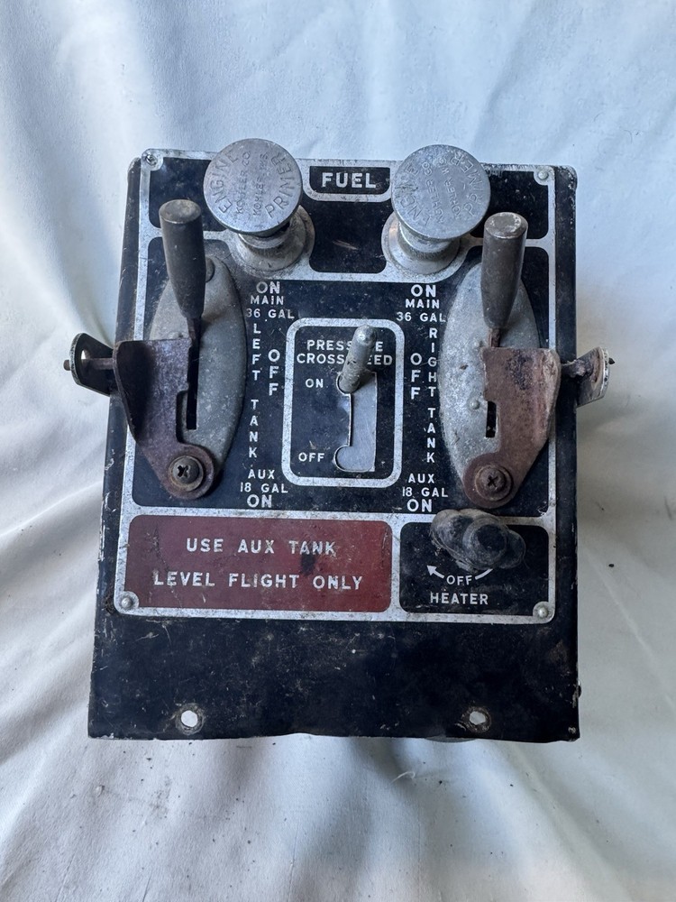 Piper Aztec Cockpit Fuel Selector Panel Valves