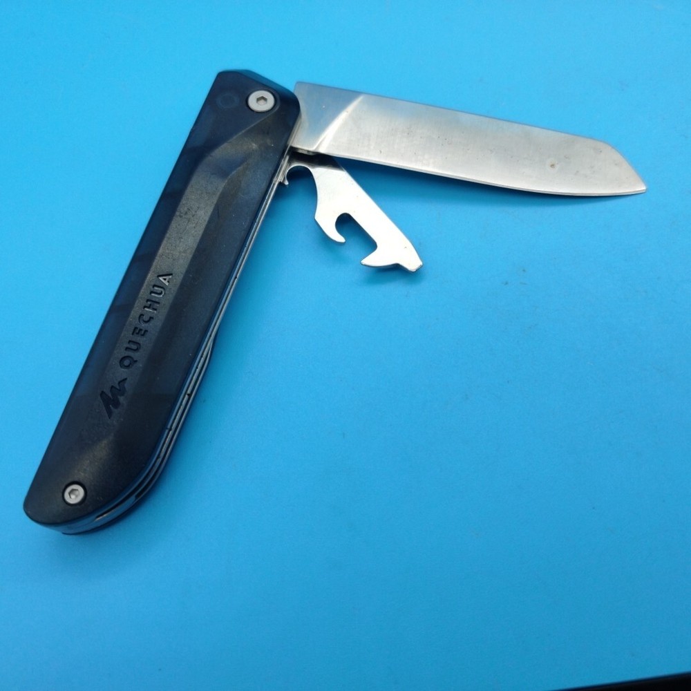 USED QUECHUA CLAP FOLDING KNIFE NAVAJA MULTITOOL DECATHLON