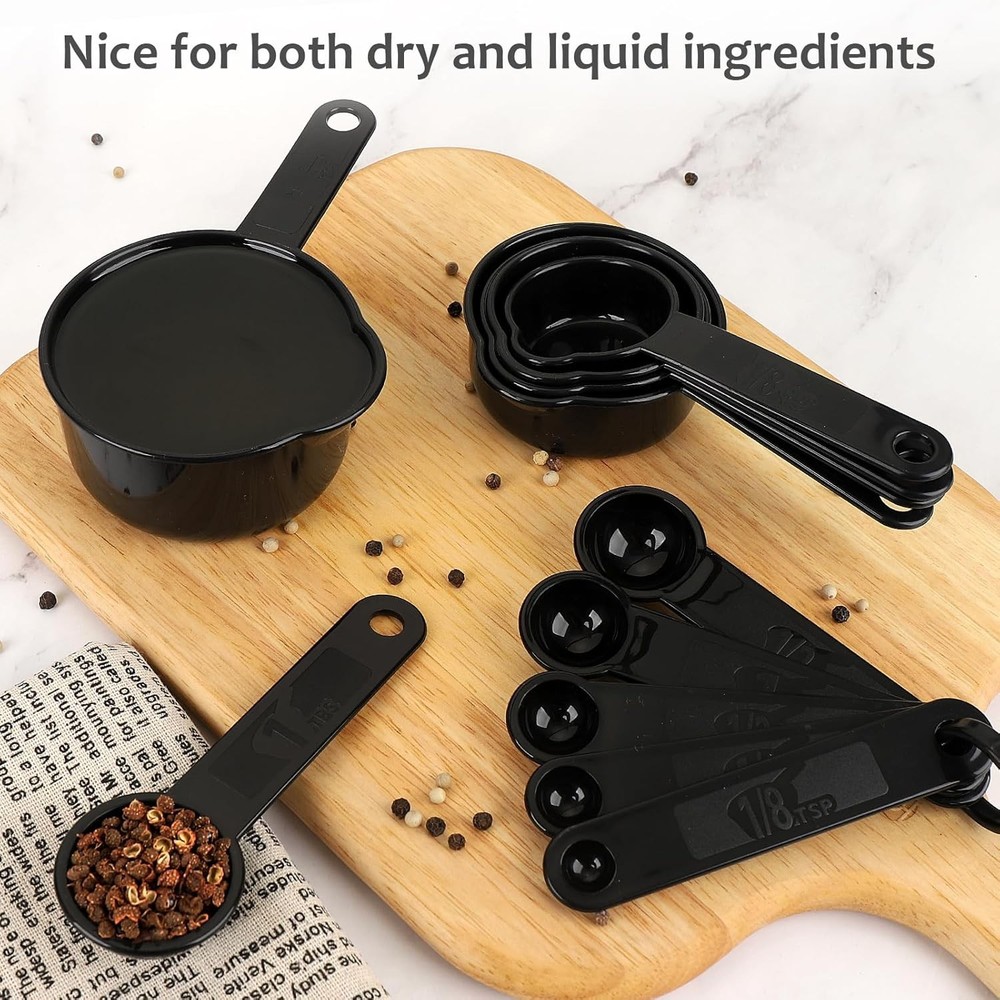 Accmor Measuring Cups & Spoons Set, Plastic Cooking Baking Tools Measuring Spoon