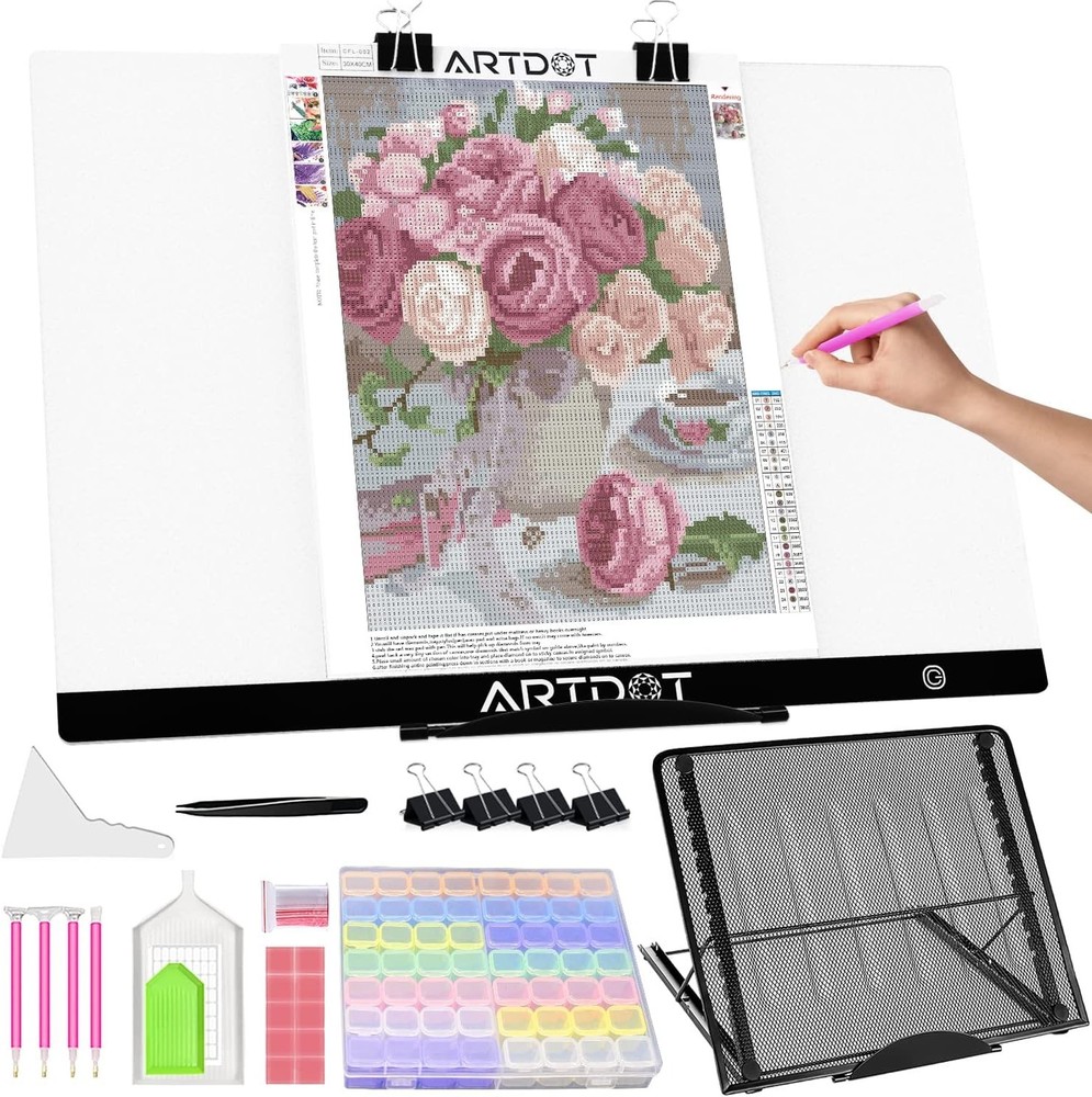 A2 LED Light Pad for Diamond Painting USB Powered Light Board Kit, Adjustable...