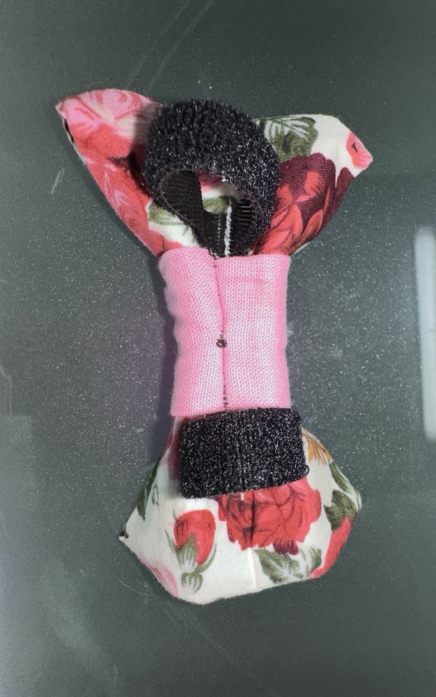 Handmade Over The Collar Small Pet Bow - floral pattern #1