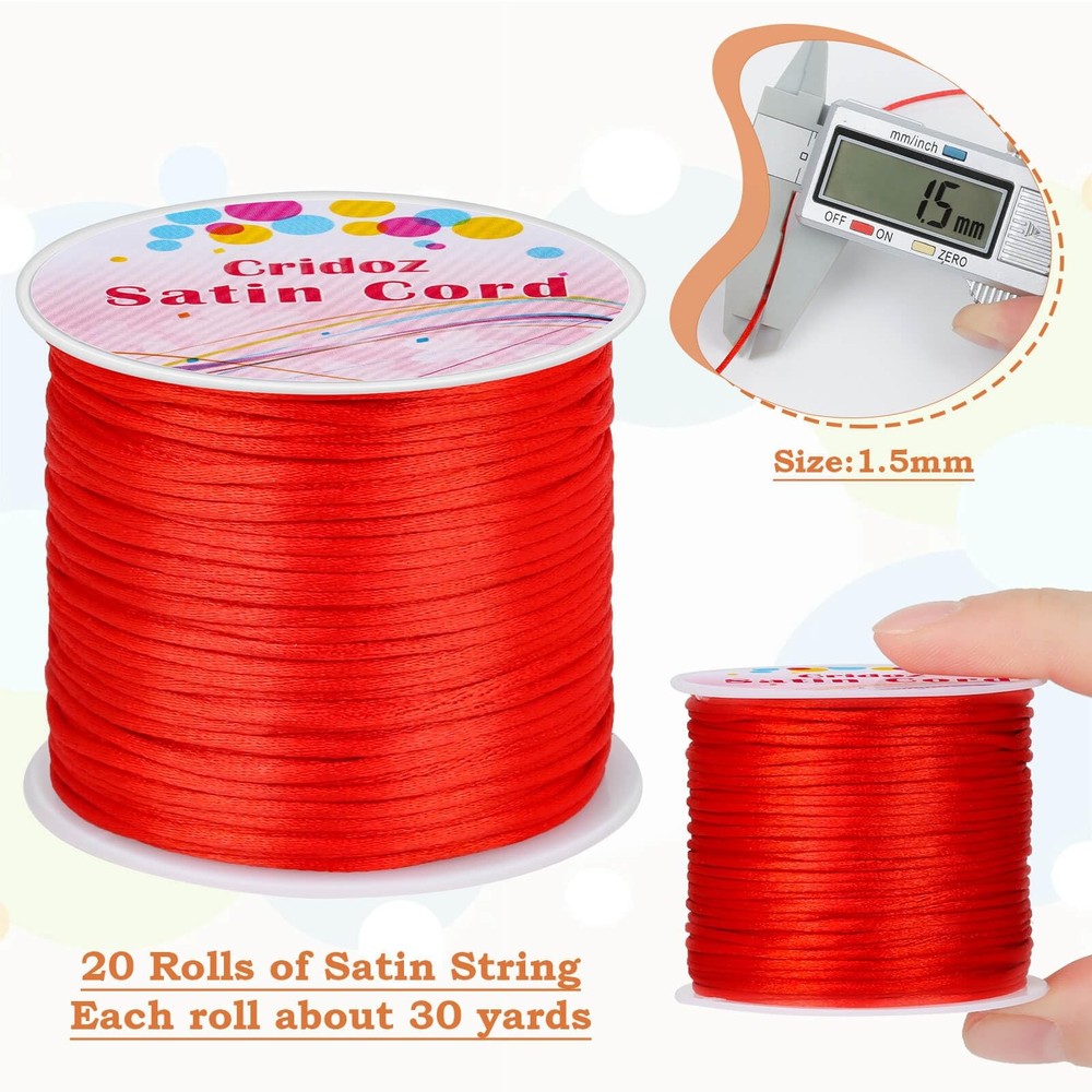 Nylon String set set 12 Rolls Satin Rattail Silk for Bracelet mixed
