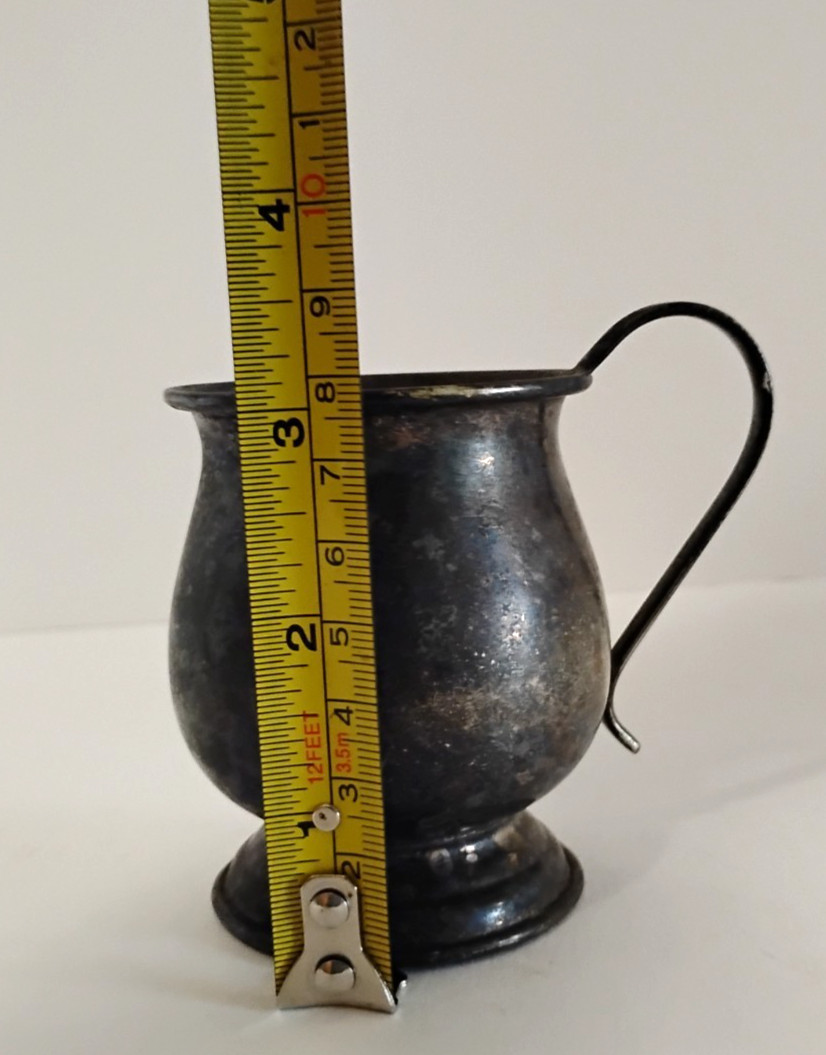 Vintage Silver Plated Small Teacup READ