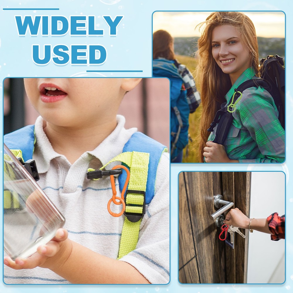 30 Pcs Small Keychain with O Ring, Black