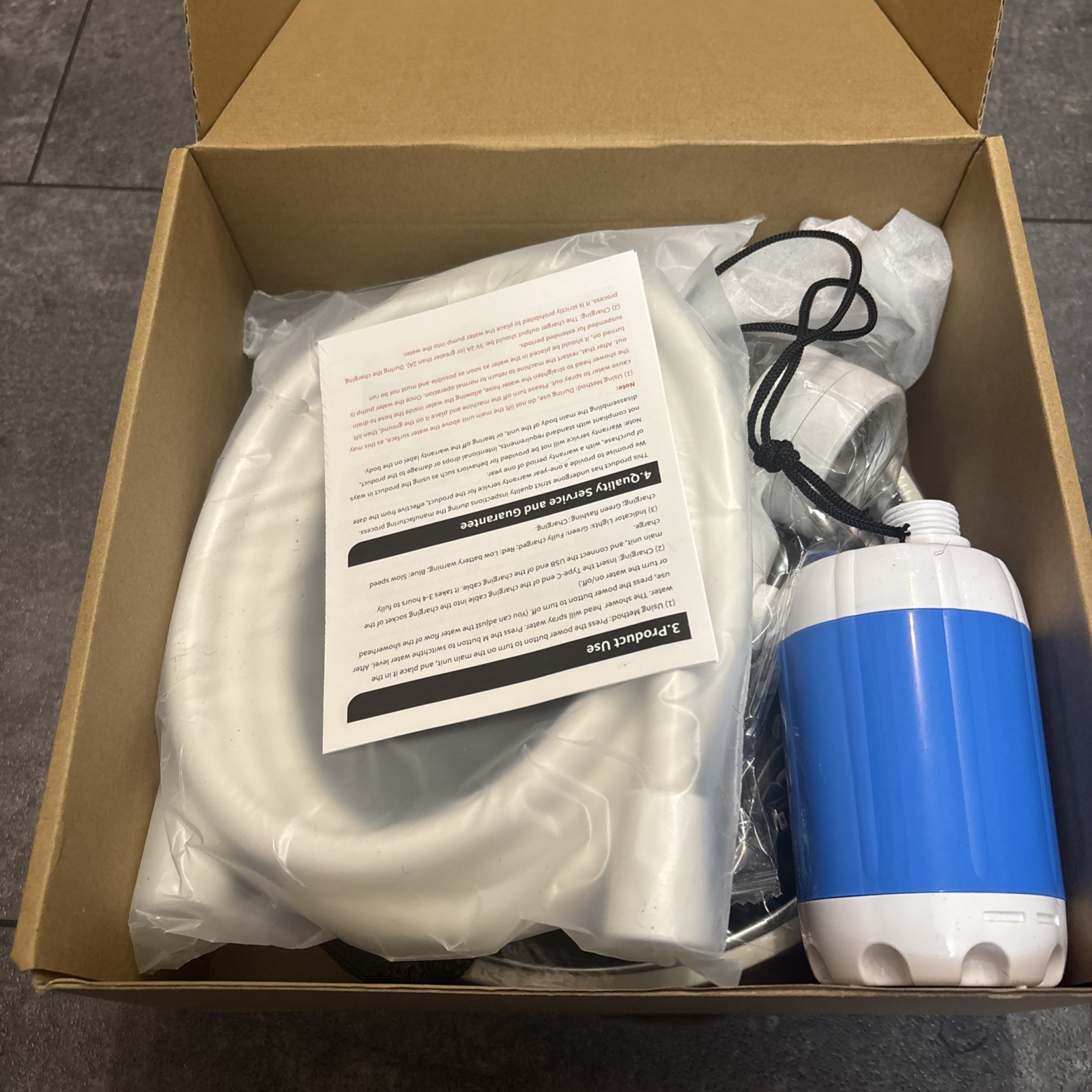 Ann Katy Portable Camping Shower Set Outdoor Camp Electric Pump Rechargeable NEW