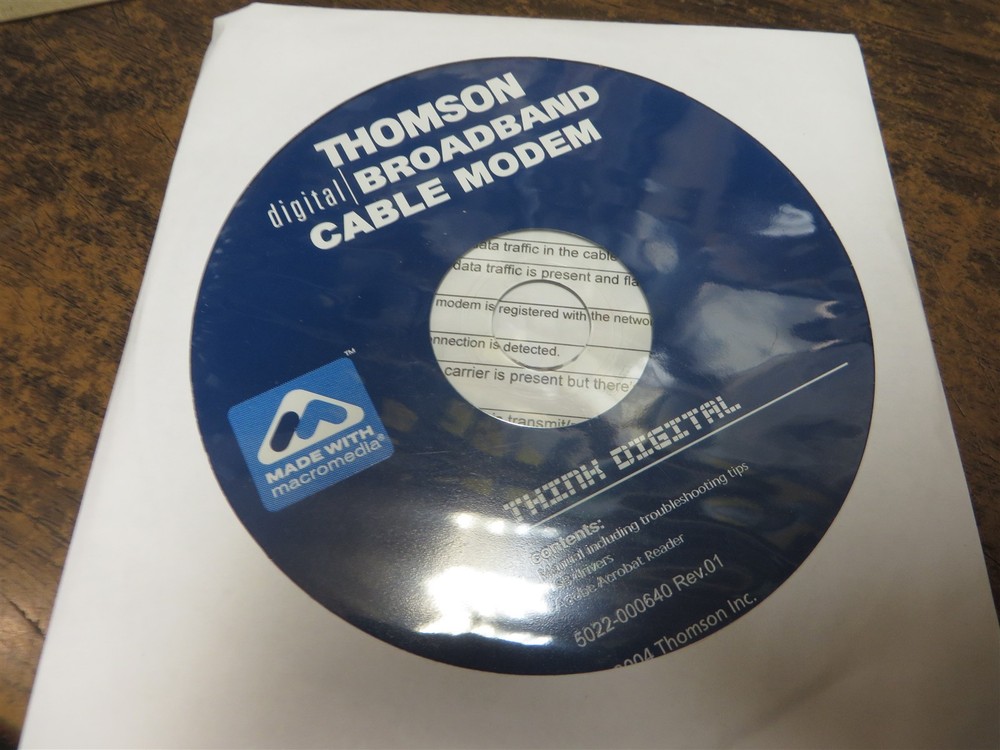 CD ROM SOFTWARE THOMSON DIGITAL BROADBAND CABLE MODEM