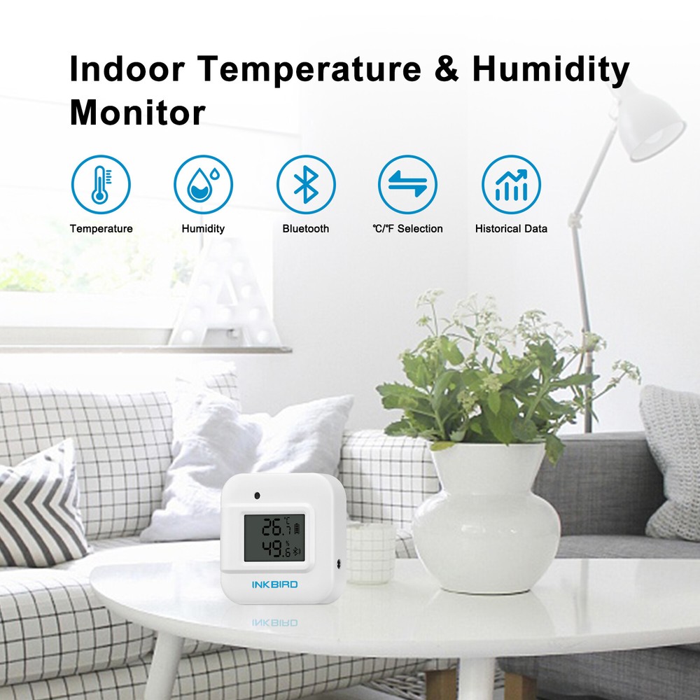 Bluetooth Humidity Temperature Data Logger Record External Humid Sensor Probe CF