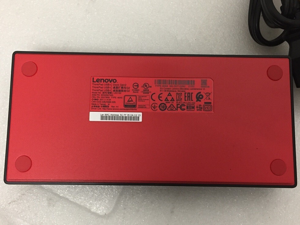 Lenovo ThinkPad USB-C Dock Gen2 LDC-G2 w/ AC Adapter!