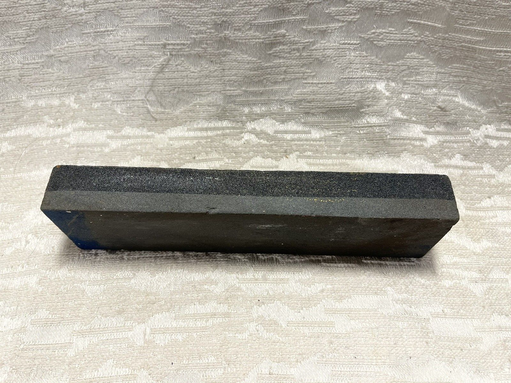 Two Grit Gray 8" Stone Knife Sharpening Stone Rectangular Fine Tool Rare --5546