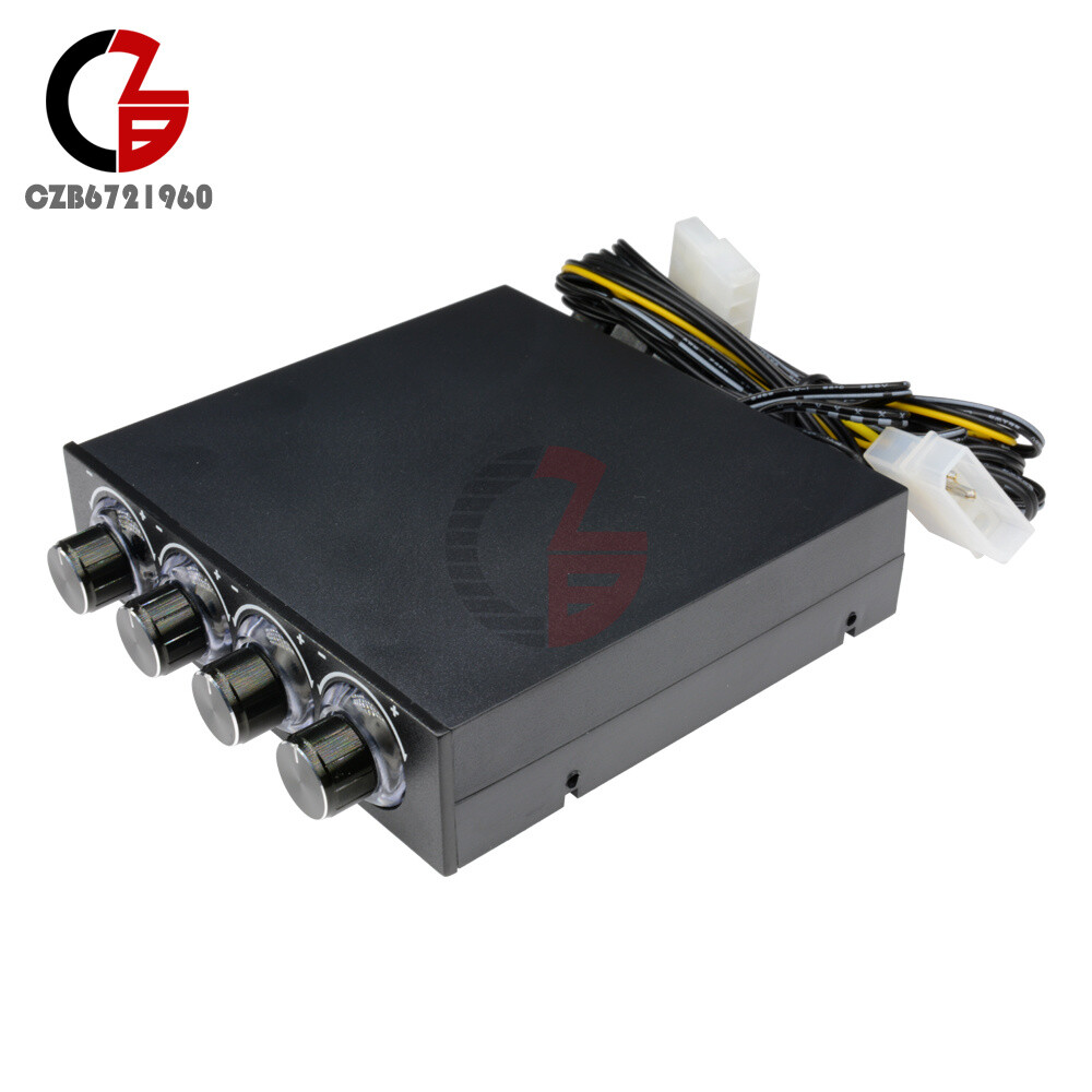 4 Channel Fan Speed Control Controller LED Cooling Front Panel For 3.5" PC CPU