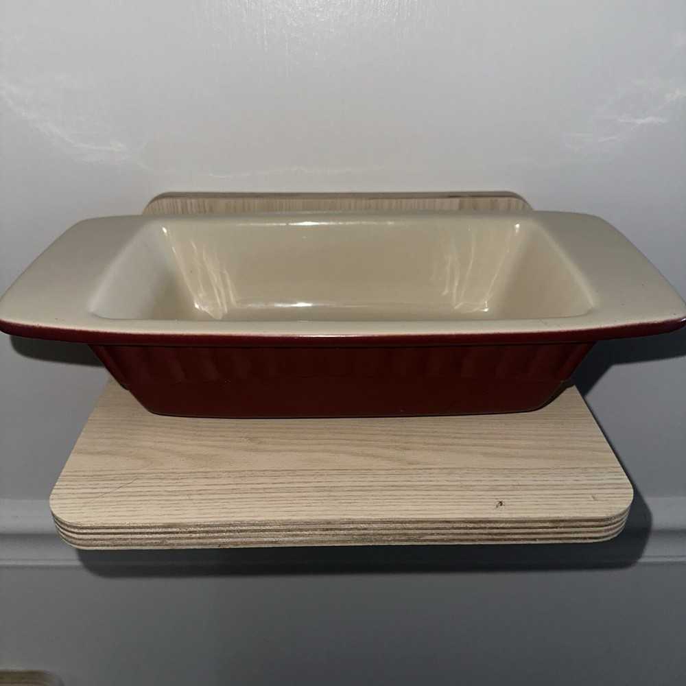 KitchenAid 1 Quart Loaf Pan Bread Casserole Dish Ceramic Stoneware Maroon Handle