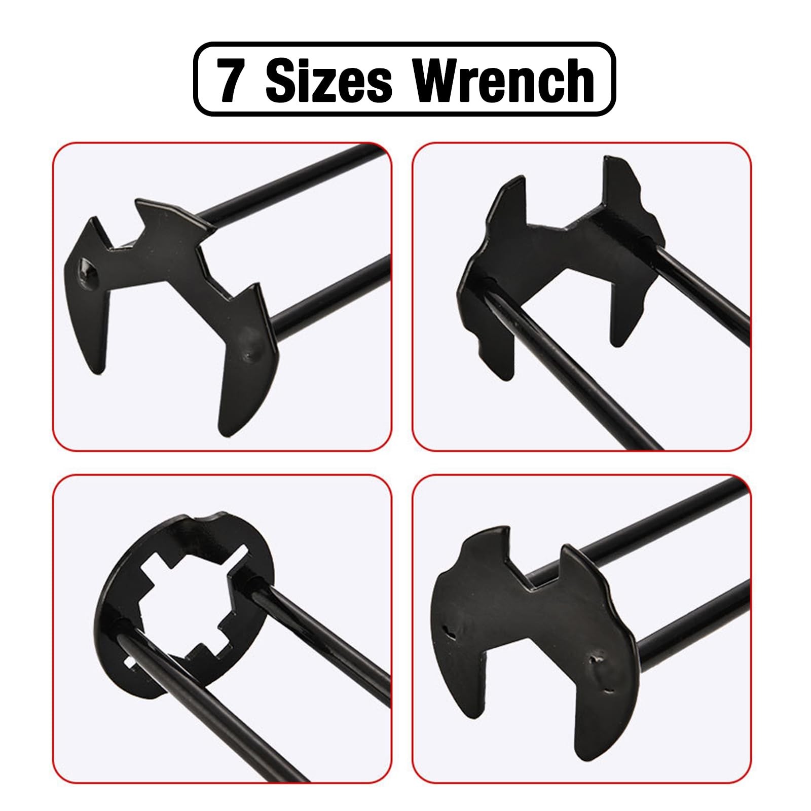 2pcs Basin Wrench Multifunctional Sink Wrench 7 Sizes Faucet Tool Four-jaw He-A+