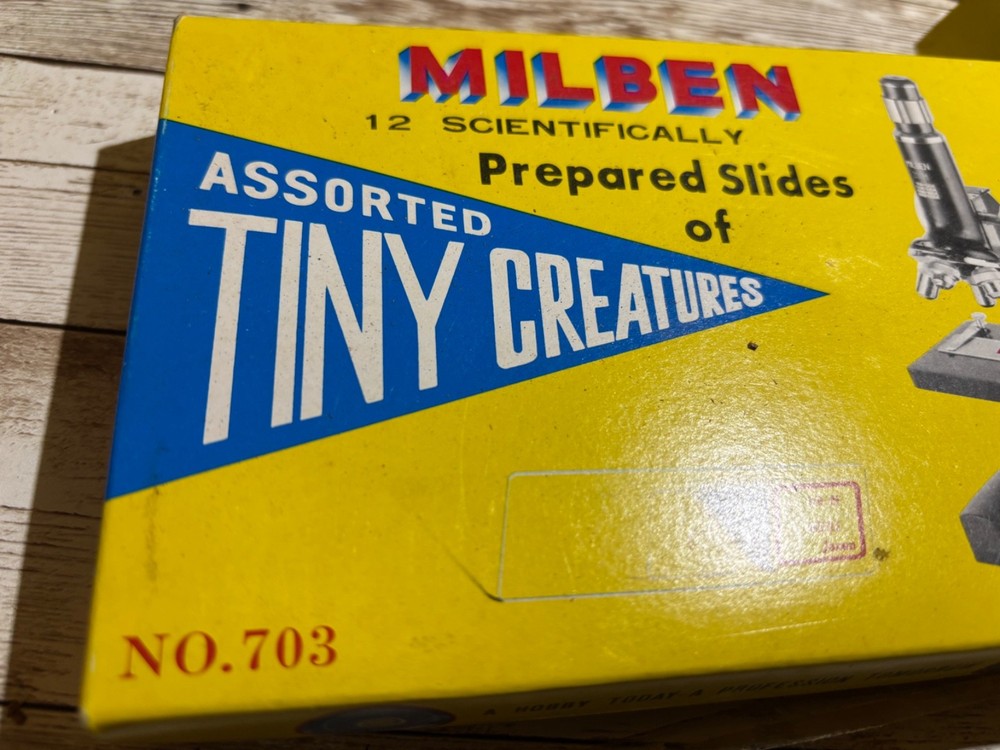 Vintage Sans & Steiffe Microcscope with case, tools and asst slides