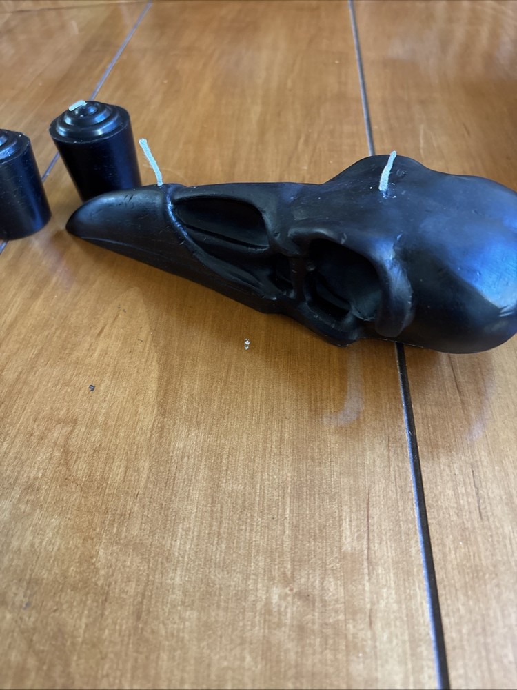 Raven Skull Candle Set