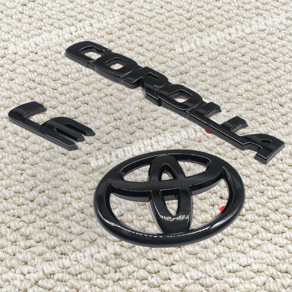 2020-2025 For Corolla LE Glossy Black Rear Tailgate Letters Overlay Emblems Kit