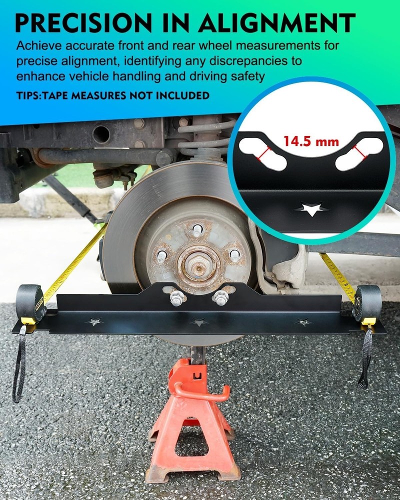 Steel Wheel Alignment Tool - Precise Toe Alignment with Hanging Holes