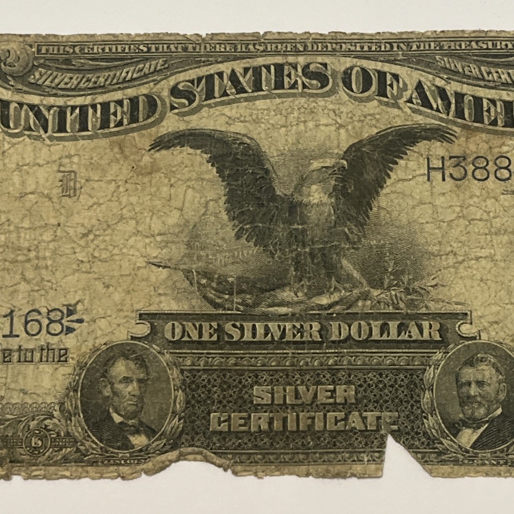 1899 $1 BLACK EAGLE SILVER CERTIFICATE LARGE BANKNOTE