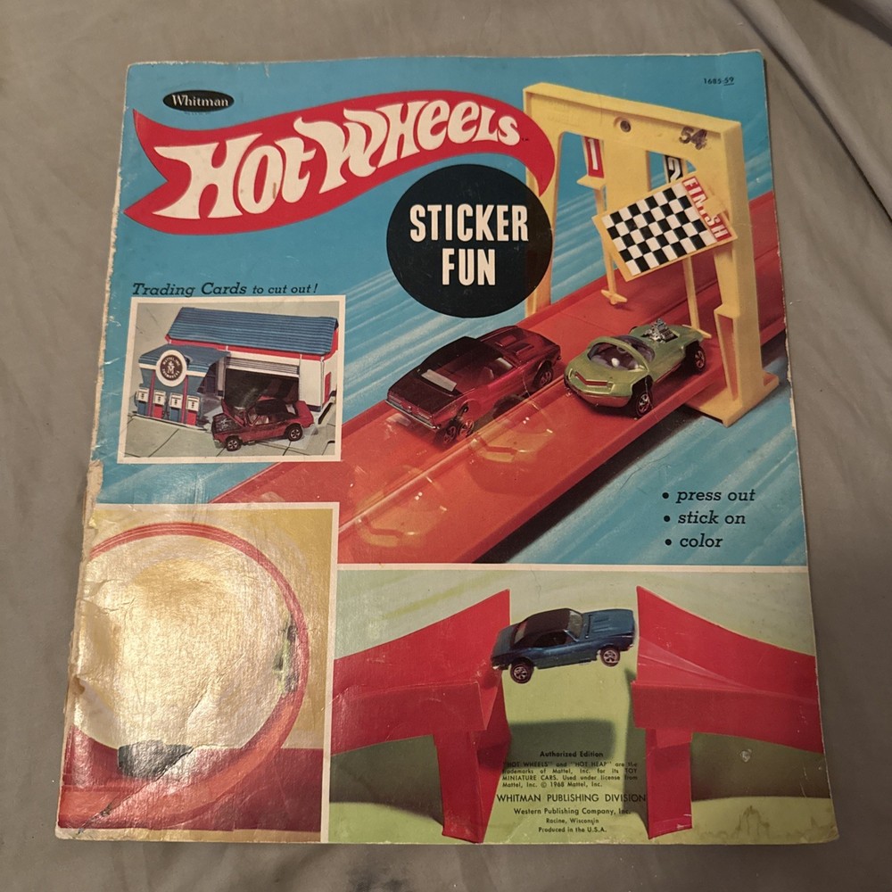 VINTAGE - 1968 HOT WHEELS STICKER FUN BOOK -