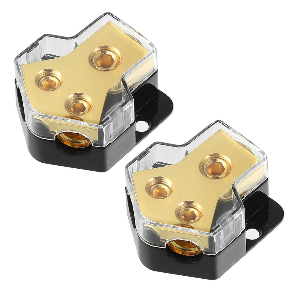 2pcs 2 Way Power Distribution Car Block for Audio Splitter Copper