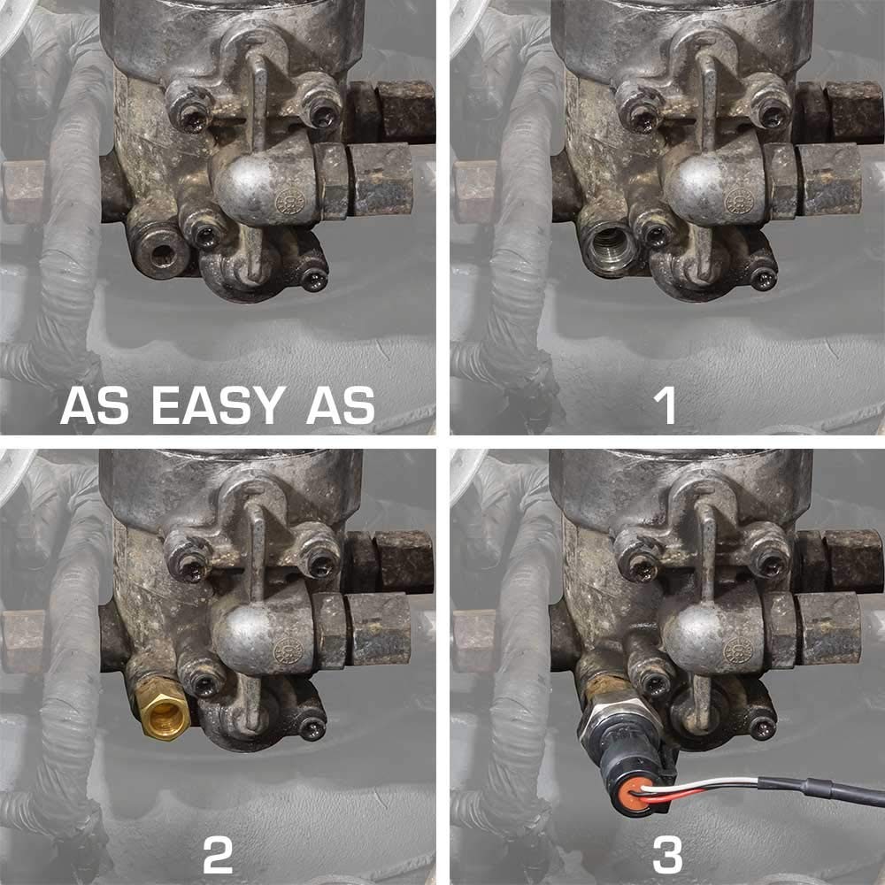 GlowShift Fuel Pressure Sensor Thread Adapter Compatible with 6.0L Ford...