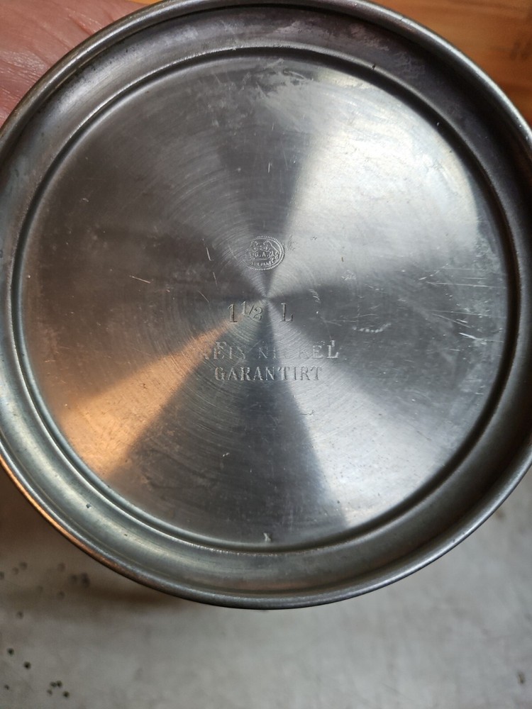 German Nickel Silver Tea Pot Decanter; Rein Nickel Garanti; Makers Mark Bears