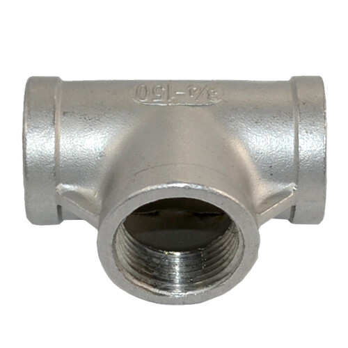 3/4" 3/4 inch NPT Tee T 3 way Female Thread Pipe Fitting Stainless Steel SS 304