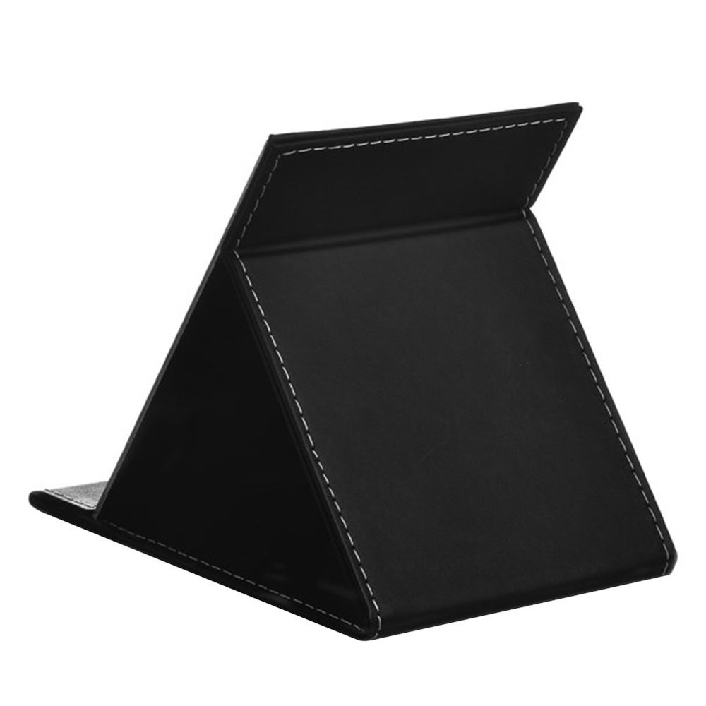 Protable PU Leather Mirror Folding Desktop Makeup Mirror with Adjustable Stan