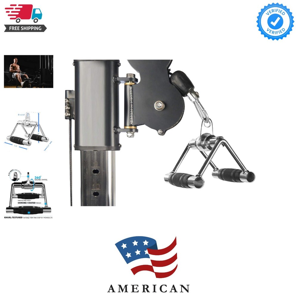 Double D Handle, Cable Machine Handle Attachments, Pull Down Exercise Handles...