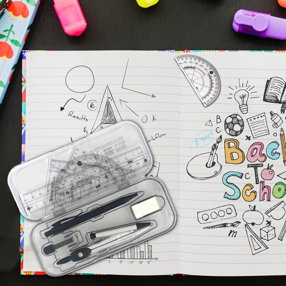 Compass and Protractor Set 10X Math Geometry Kit Protractor Kit for School