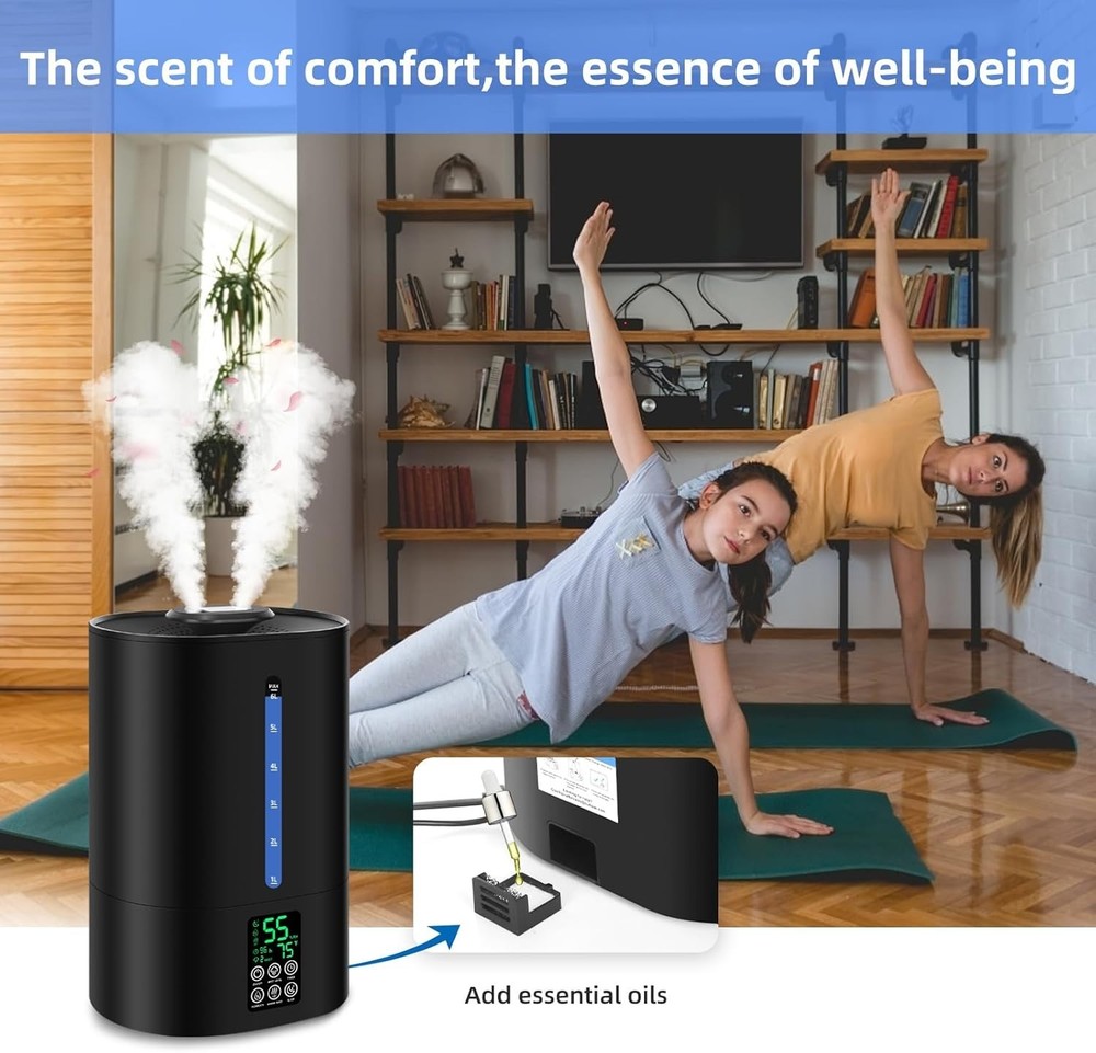 Adjustable Mist Ultrasonic Humidifier - 6L Capacity