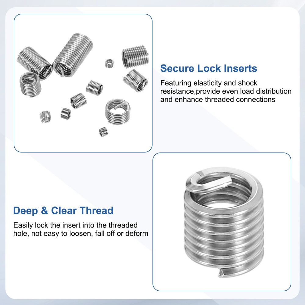 20pcs Wire Thread Inserts 1/4-20 UNC 1.5D 9.6mm Helical Threaded Sleeve