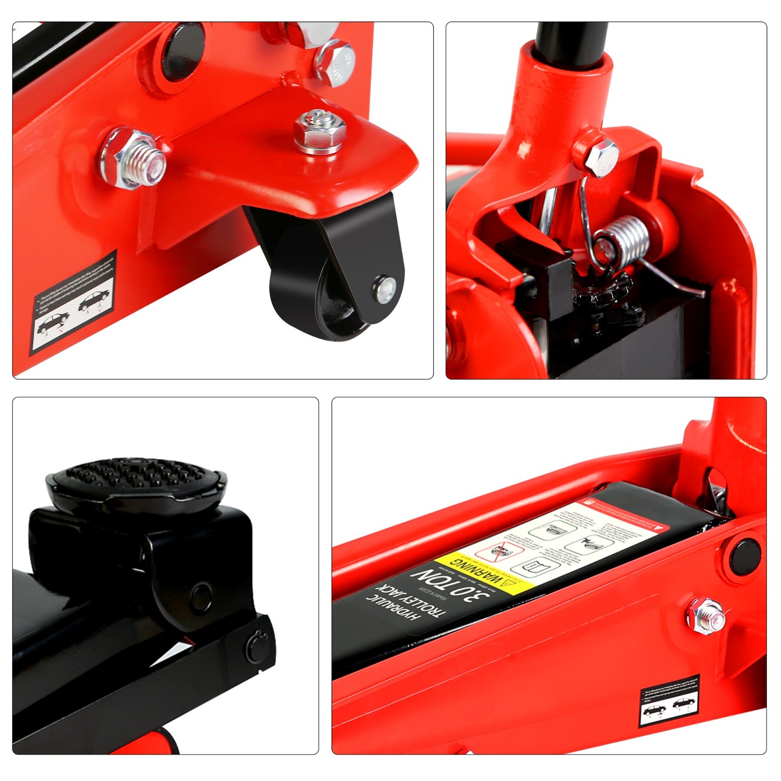 3 Ton Hydraulic Floor Jack with Single Quick Lift Piston Pump,Red