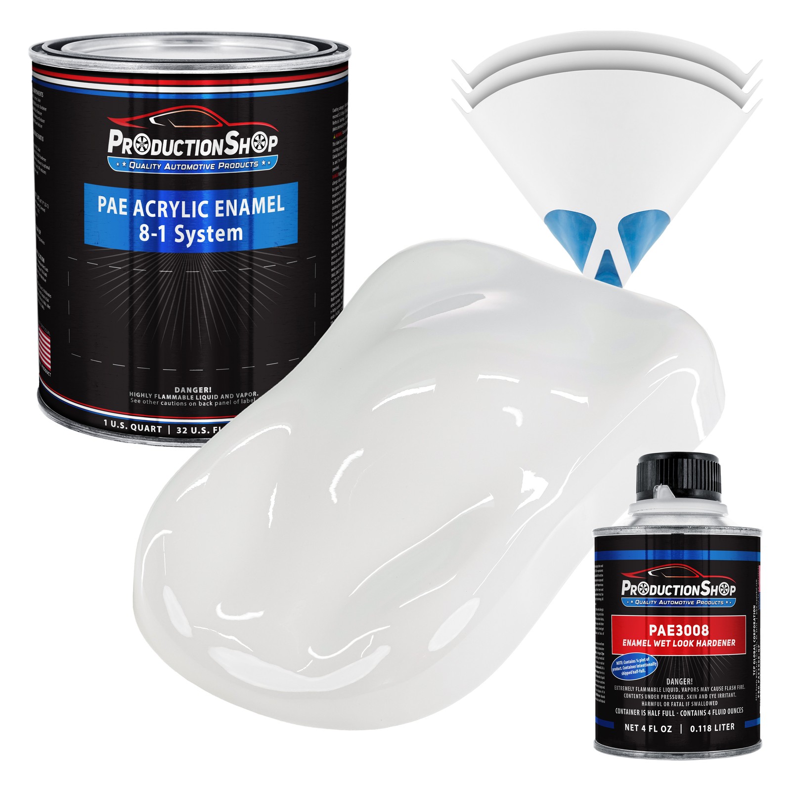 ProductionShop High Gloss Super White Acrylic Enamel Quart Kit, Auto Paint