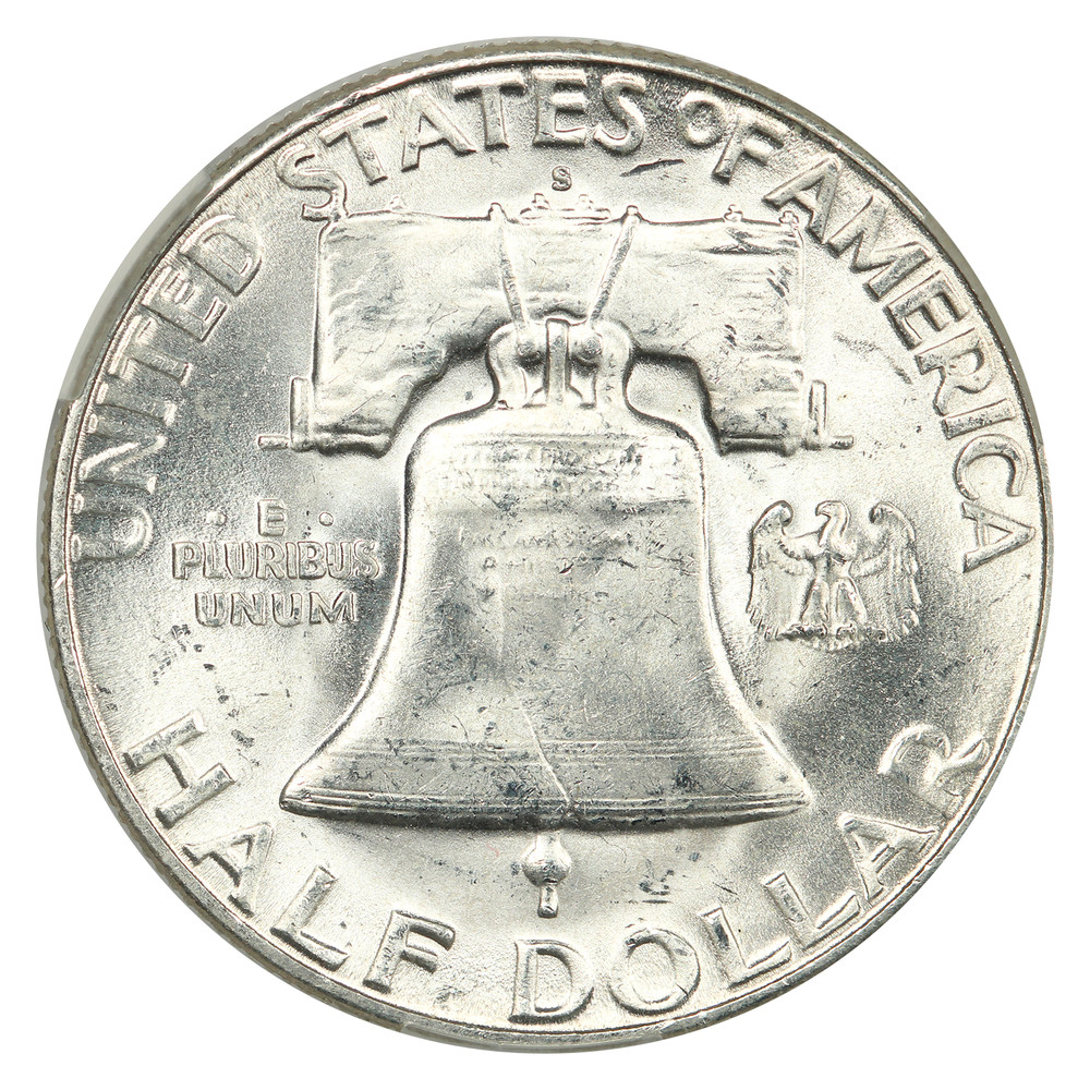 1952-S 50C CACG MS64FBL - Franklin Half Dollar