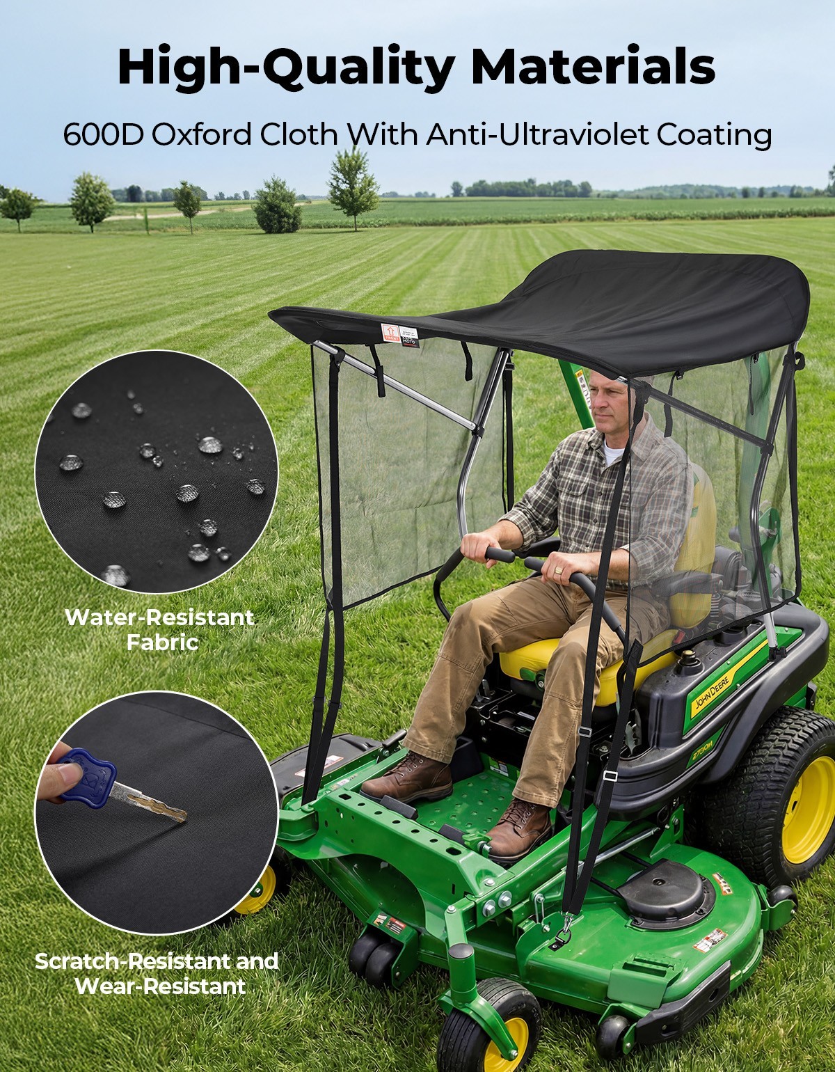 Zero Turn Lawn Mower Sun Shade Canopy for John Deere Cub Cadet Troy